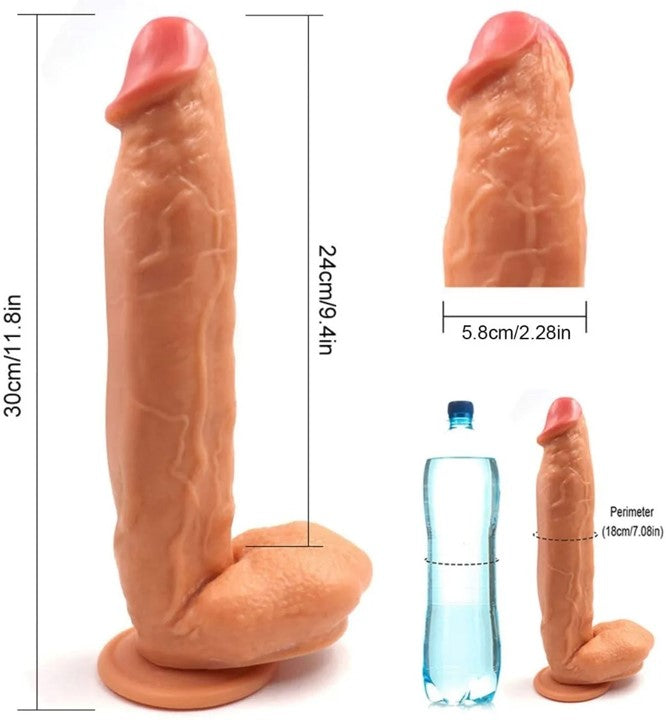 12 Pulgadas Super Grande Realista Consolador Petukita Box