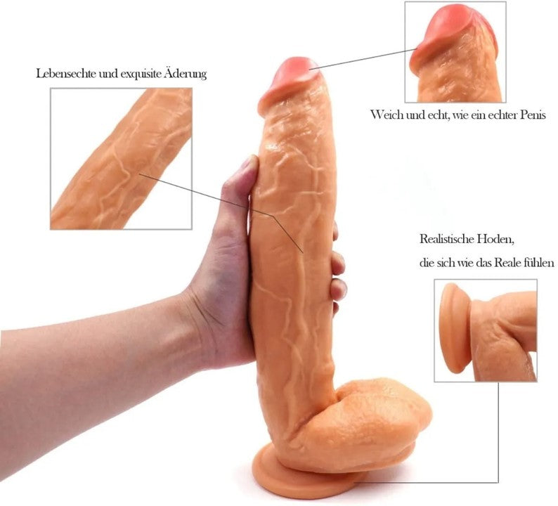 12 Pulgadas Super Grande Realista Consolador Petukita Box