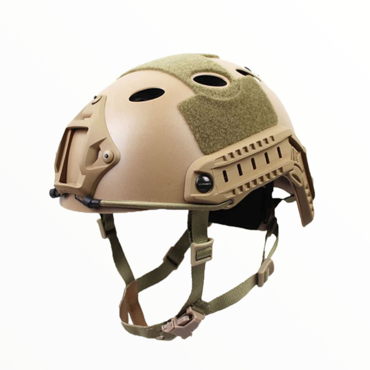 Casco táctico con oreja recortada, rieles y bases para paintball - foto 3