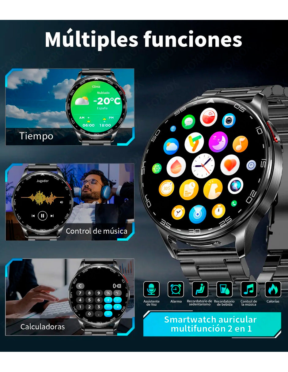 Smartwatch Petukita Box BWT97 con Audífonos Bluetooth