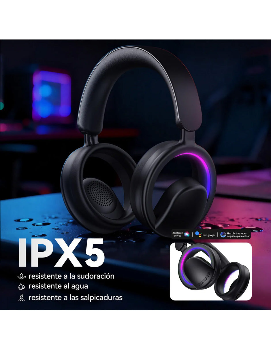Audífonos Gamer Inalámbricos Petukita Box B16 RGB Negro | Sonido 7.1, Bluetooth, RGB y Baja Latencia