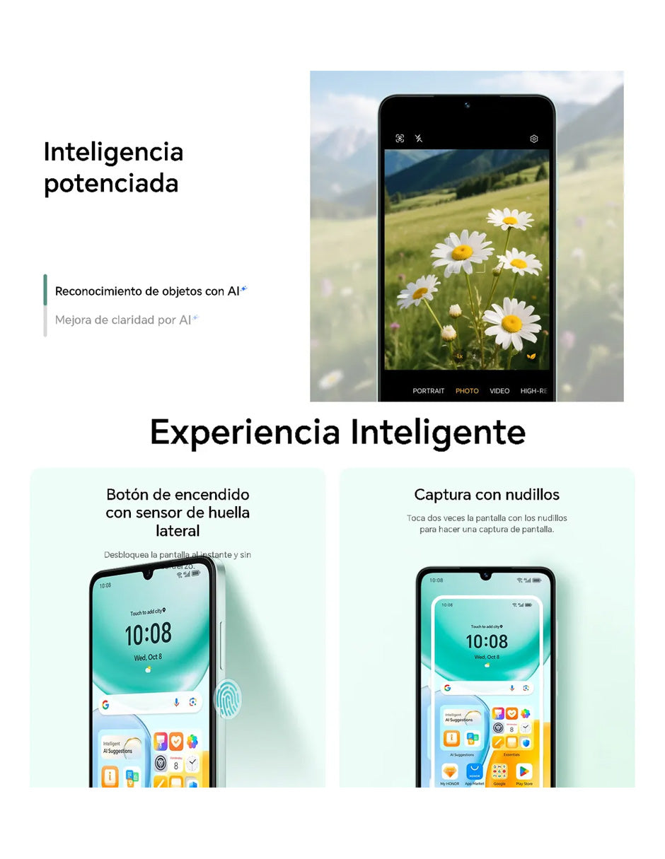 Smartphone Honor X5c Plus 256GB Midnight Black | 6GB RAM, Almacenamiento Amplio y Cámara con IA