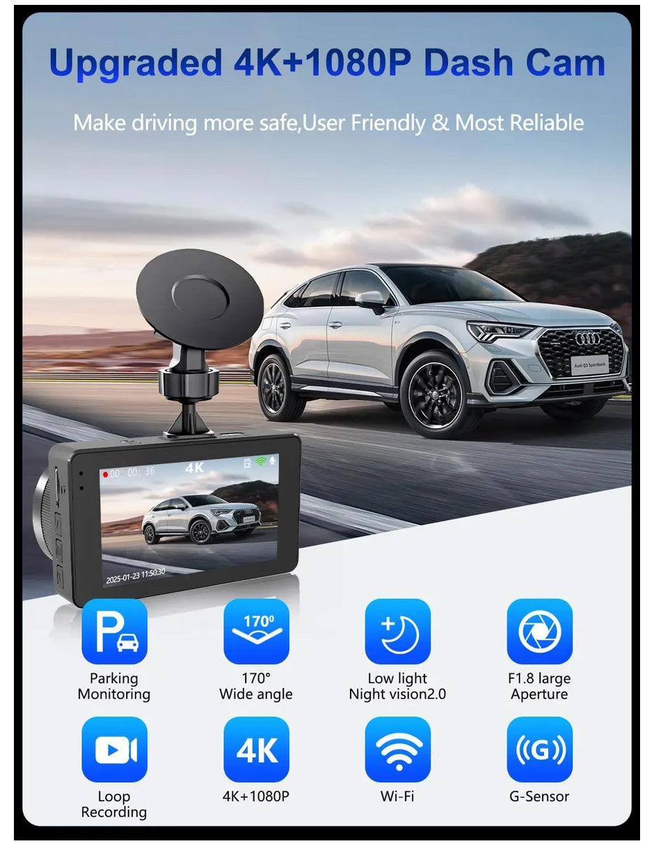 Dashcam Doble 1080p GPS WiFi Petukita Box Pro