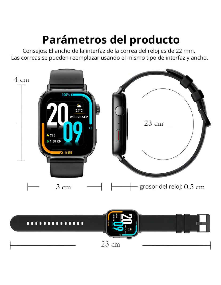 Smartwatch C8MAX Petukita Box Negro con Asistente Virtual