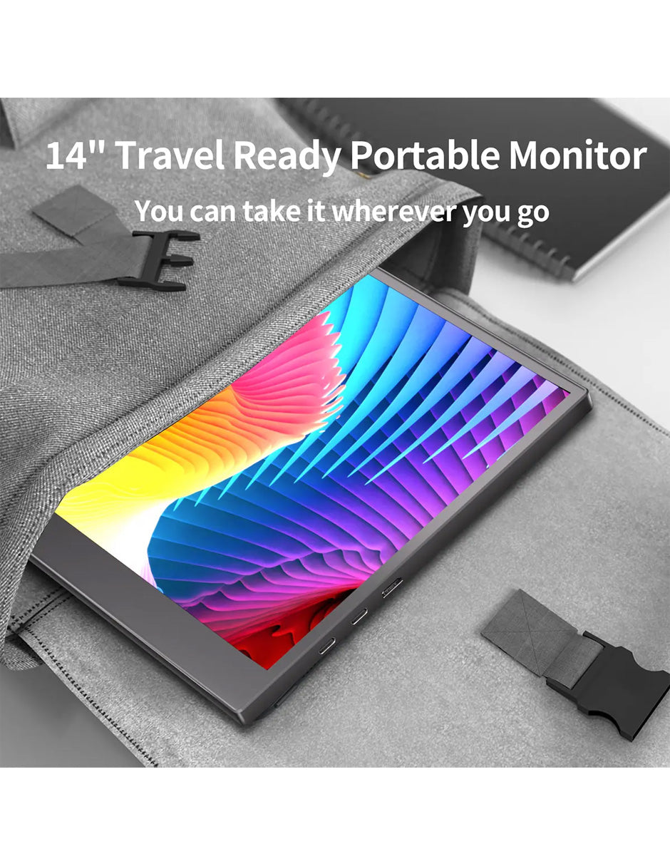 Monitor Portátil Petukita Box 14" HD LCD USB-C HDMI con Bocinas Integradas