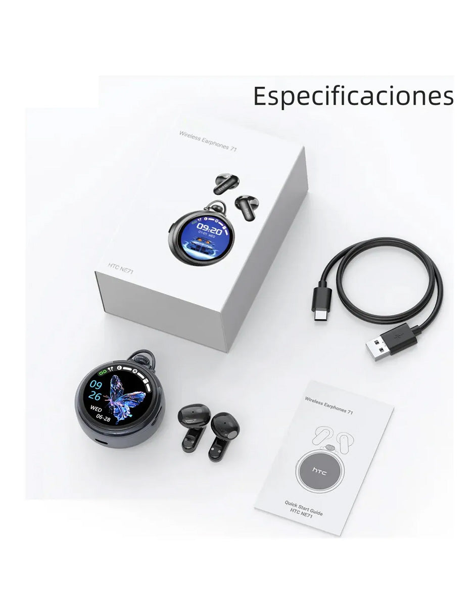Audífonos Inalámbricos NE71 In-Ear con Bluetooth 6.0, Pantalla LED y Traductor IA