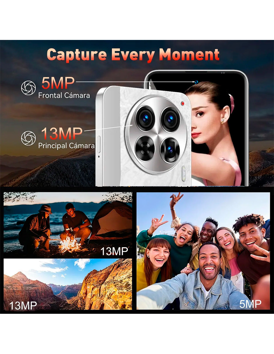 Smartphone A60 Dual Sim 4gb+64gb Ram Batería 5000mah Android 12 Hd 13 mp