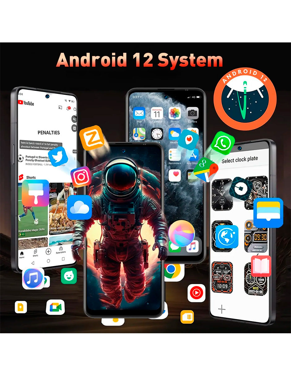 Smartphone A60 Dual Sim 4gb+64gb Ram Batería 5000mah Android 12 Hd 13 mp