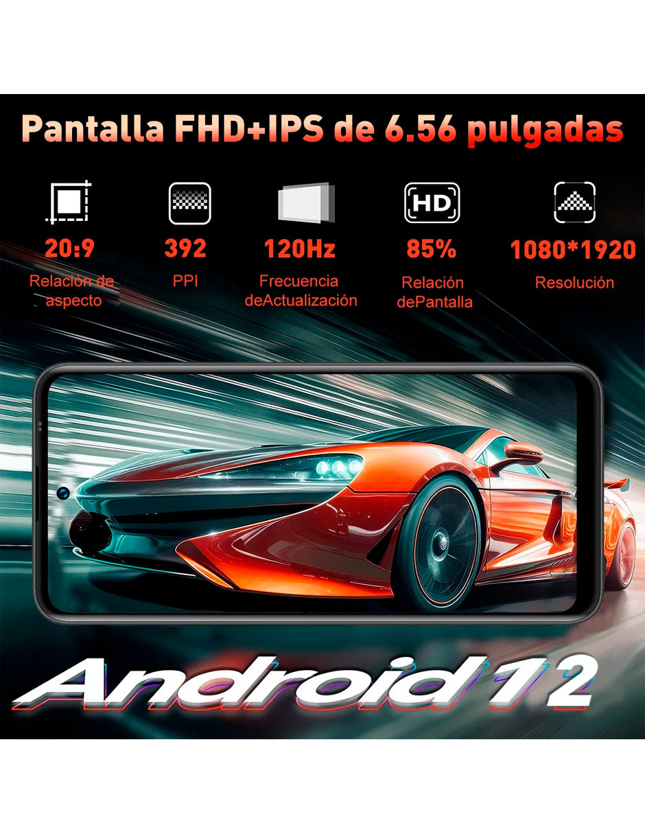 Smartphone A60 Dual Sim 4gb+64gb Ram Batería 5000mah Android 12 Hd 13 mp
