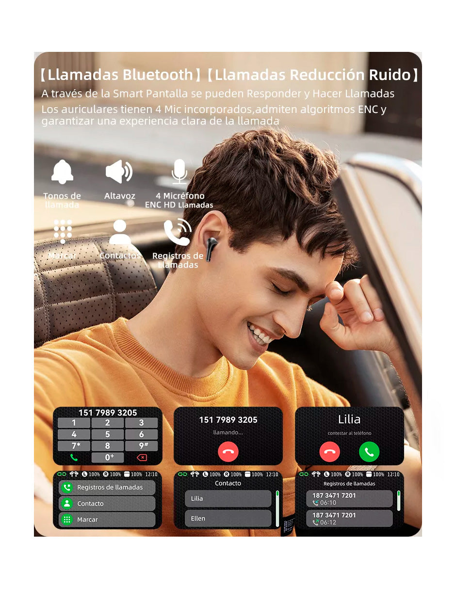 Audífonos Petukita Box A9 pro con Pantalla inteligente LED