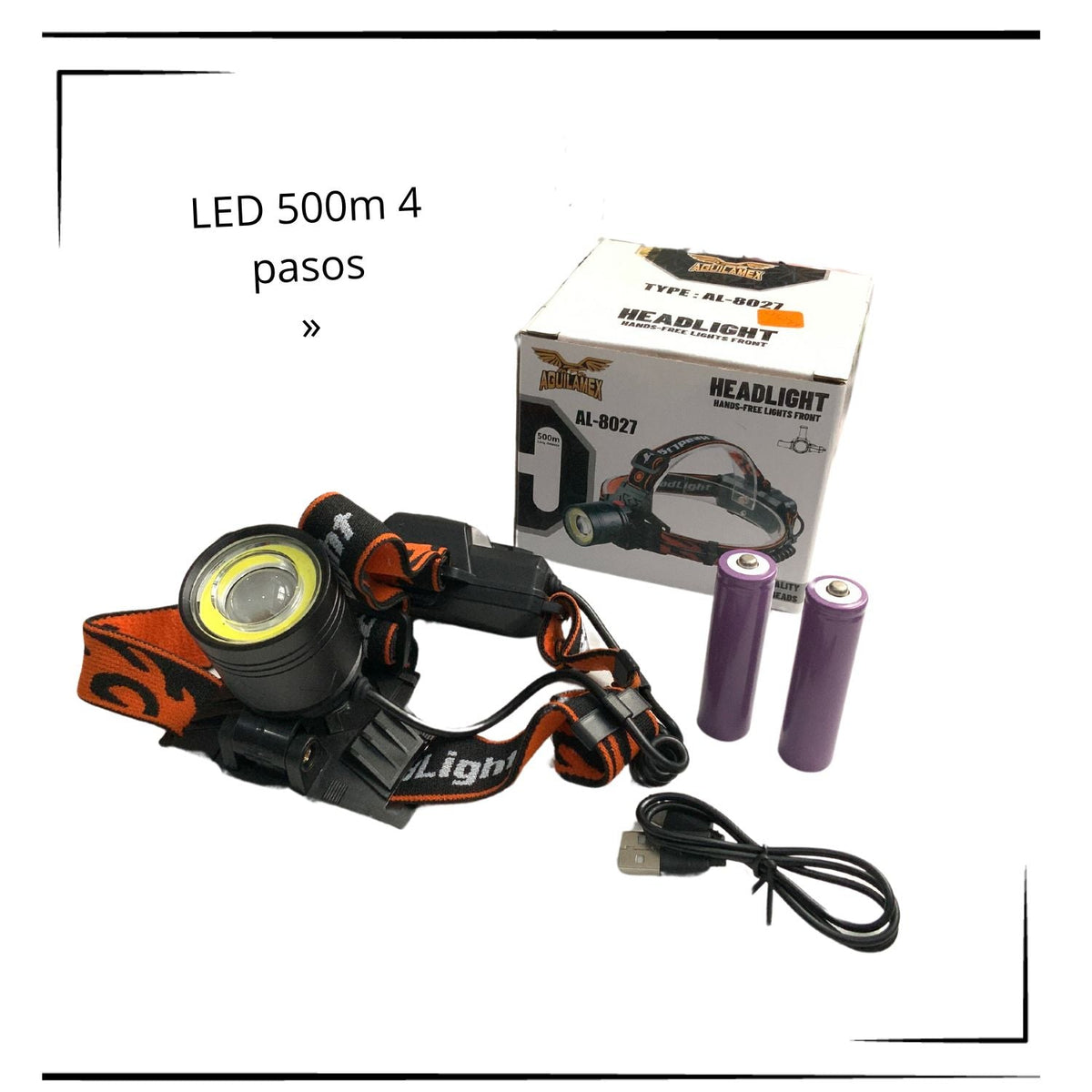 Linterna minera LED recargable de 4 pasos AL8027 - foto 4