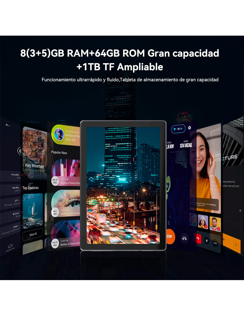 Tablet C11 con Pantalla de 10.1 con 8Gb + 64 Gb Wifi Y Bluetooth PLATA