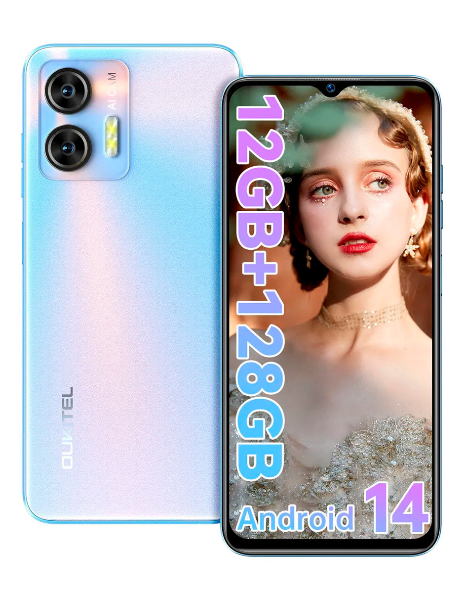 SmartPhone C36 con 12 gb Ram 128 gb Rom 5150 Mah con Android 14 AZUL