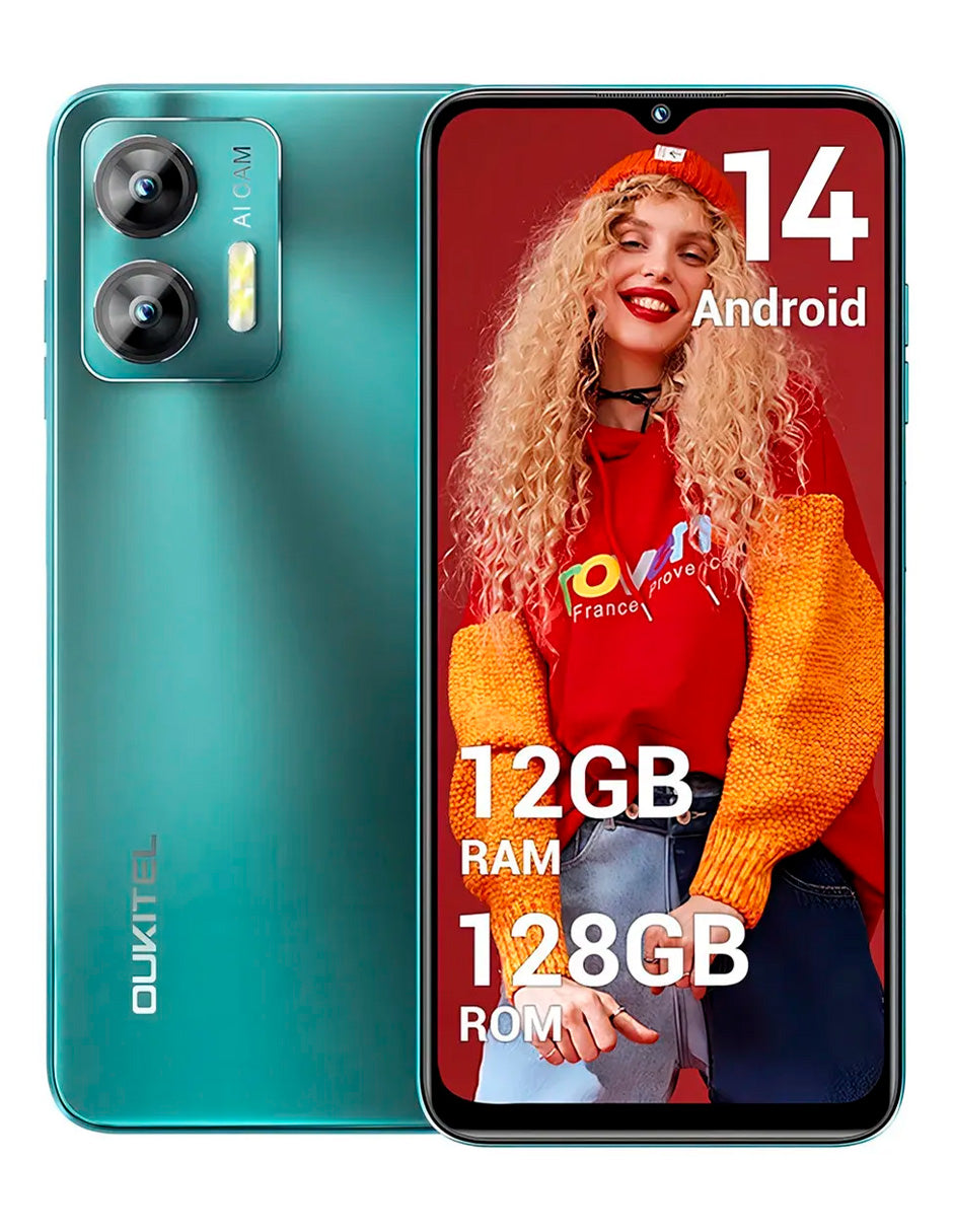 SmartPhone C36 con 12 gb Ram 128 gb Rom 5150 Mah con Android 14 VERDE