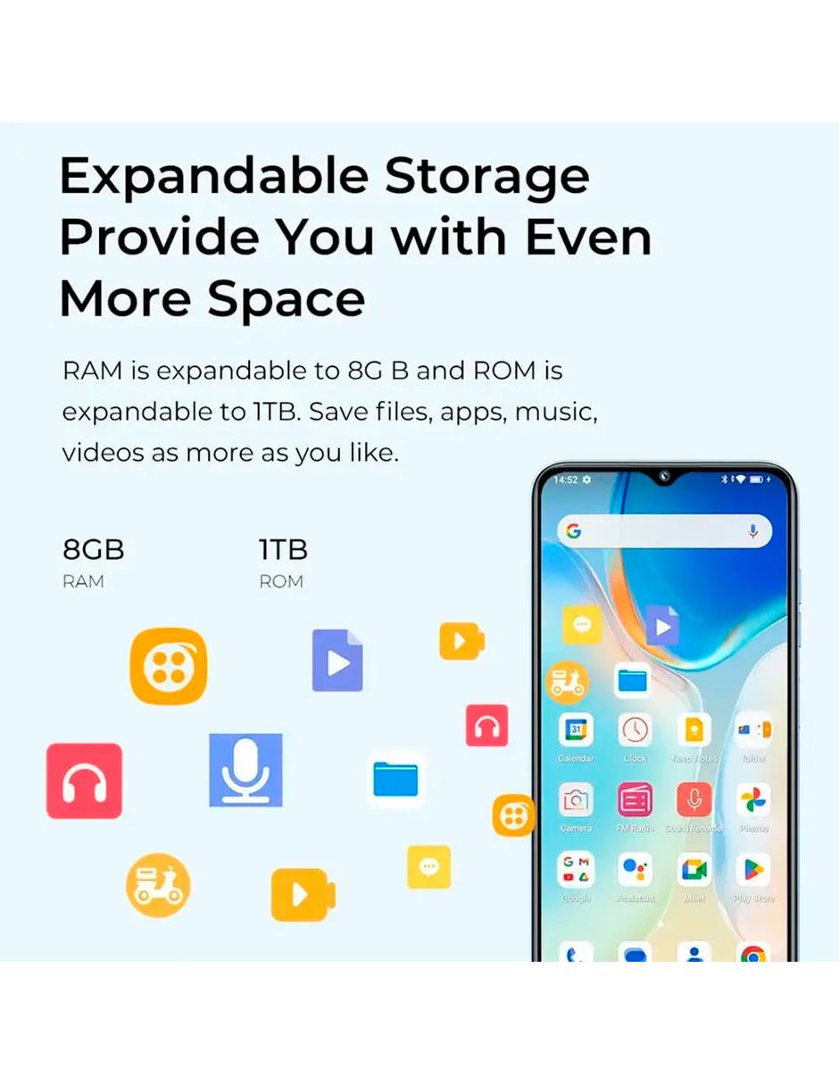 SmartPhone C36 con 12 gb Ram 128 gb Rom 5150 Mah con Android 14 AZUL