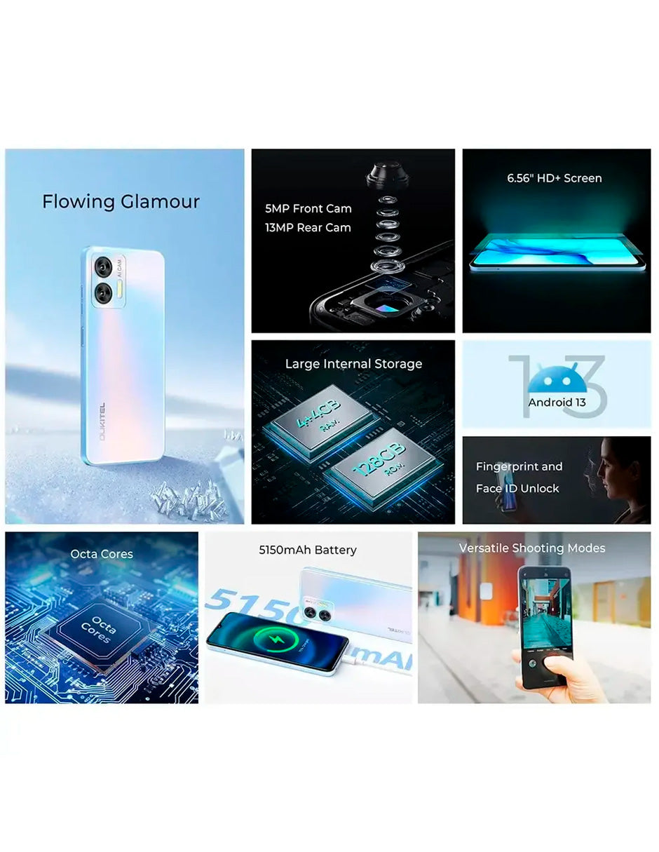 SmartPhone C36 con 12 gb Ram 128 gb Rom 5150 Mah con Android 14 VERDE