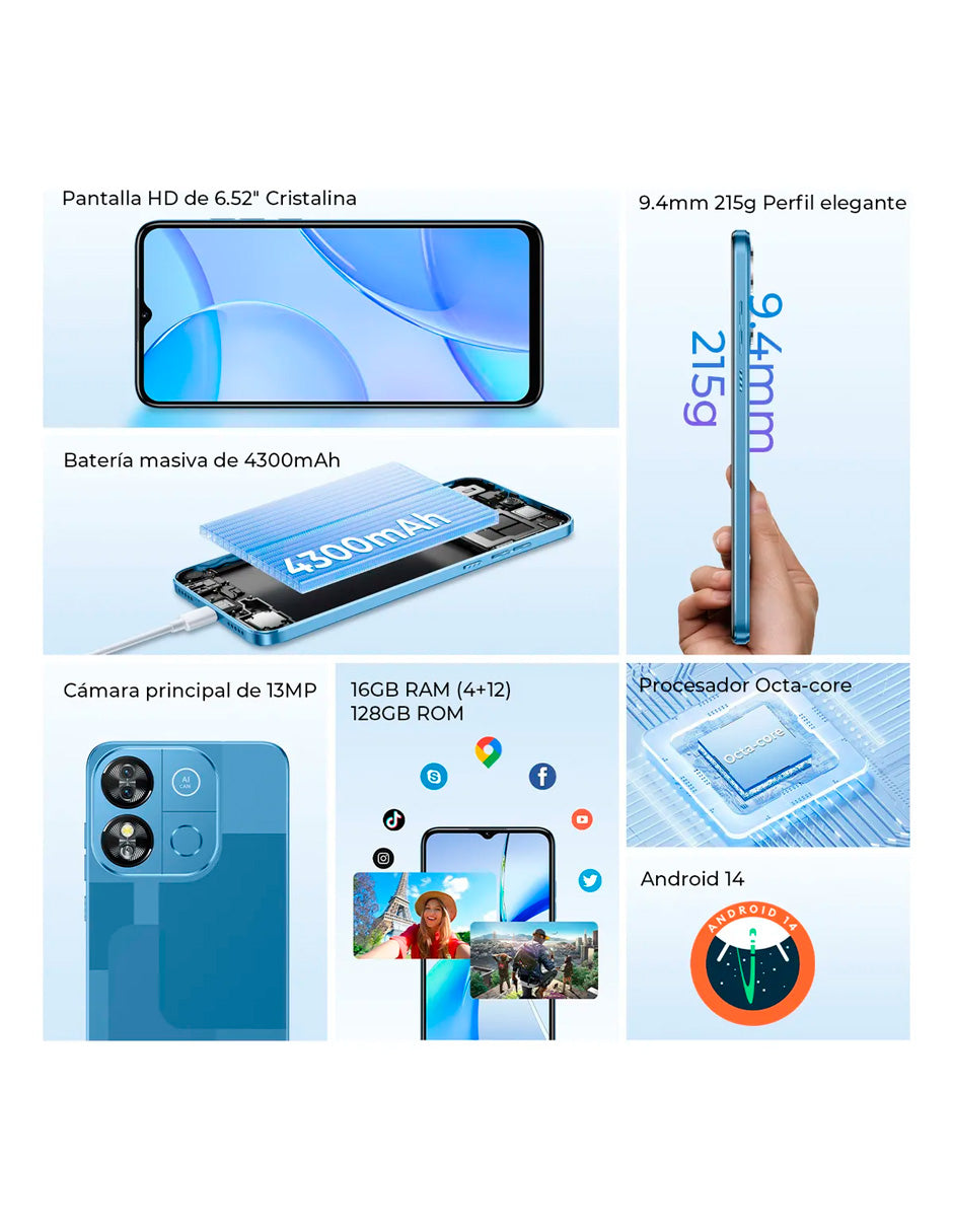 SmartPhone C57pro Teléfono Celular Inteligente Dual SIM LILA