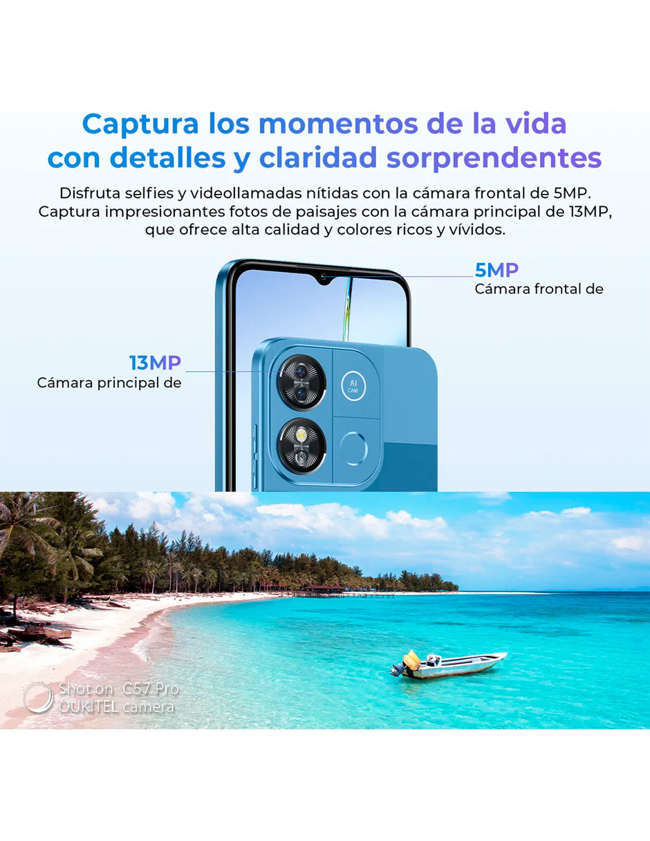 SmartPhone C57pro Teléfono Celular Inteligente Dual SIM LILA