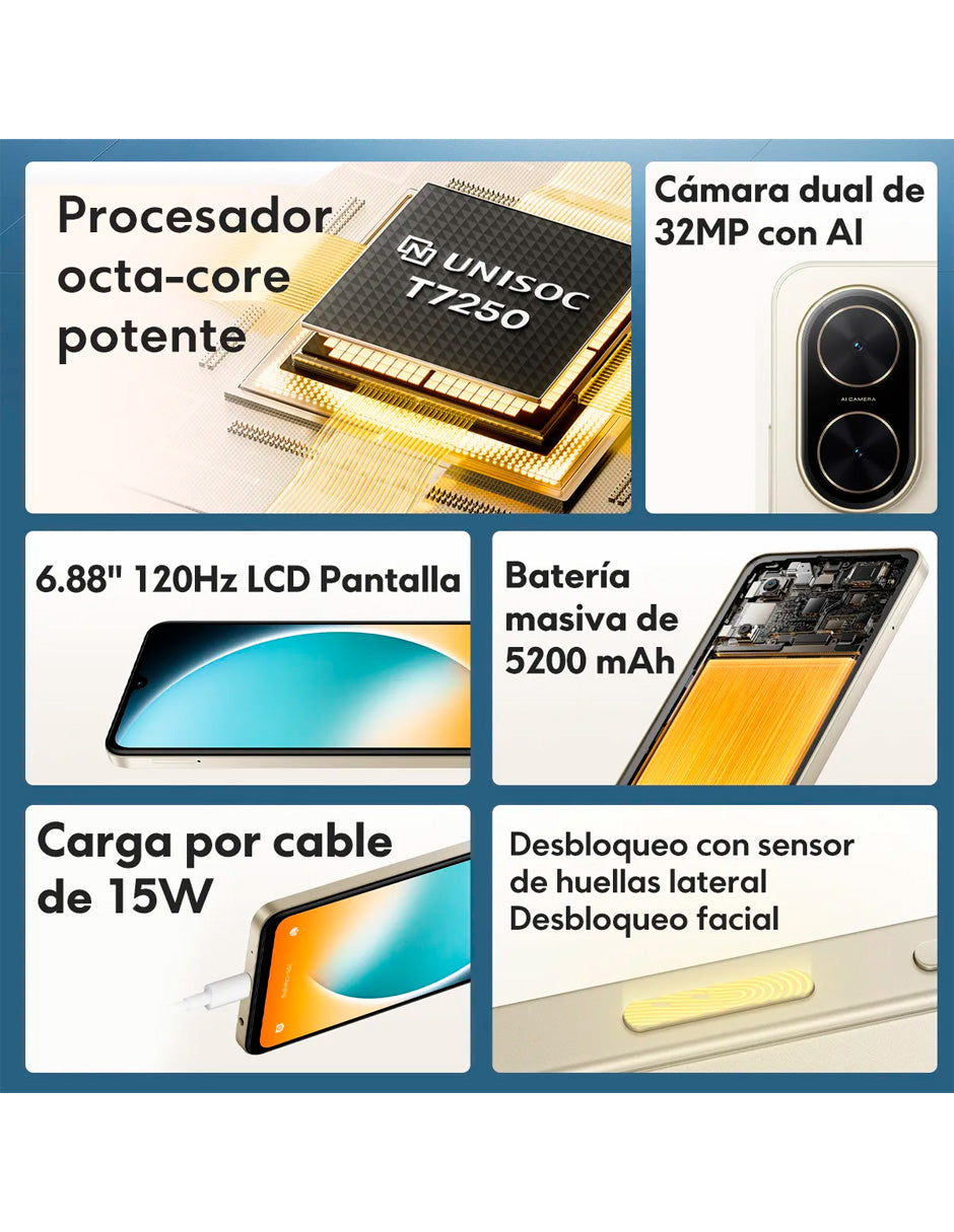 SmartPhone Poco C71 con 3GB RAM/64GB ROM con Dual SIM Desbloqueado Negro