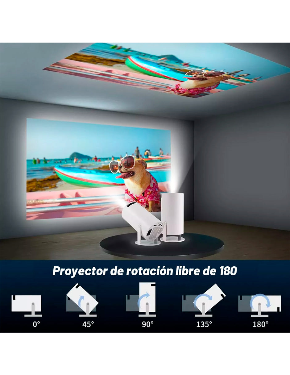 Combo Proyector Cañon Petukita Box Hd con Android/Wifi + Echo Pop Lila + Mochila de Viaje Beige