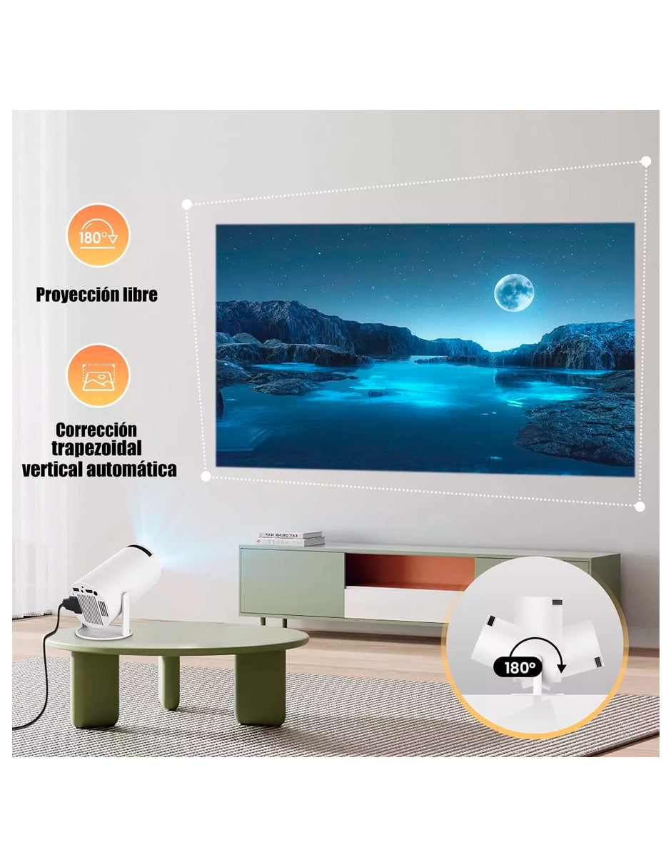 Combo Proyector Cañon Petukita Box Hd con Android/Wifi + Echo Pop Lila + Mochila de Viaje Beige
