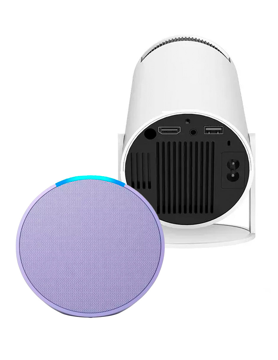 Combo Proyector Petukita Box Hd con Android/Wifi + Echo Pop Lila
