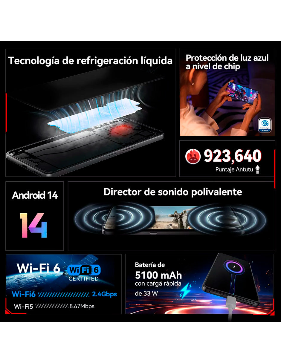 SmartPhone Cubot MAX 5 5G Dual SIM 256 GB Blanco 12 GB RAM Negro
