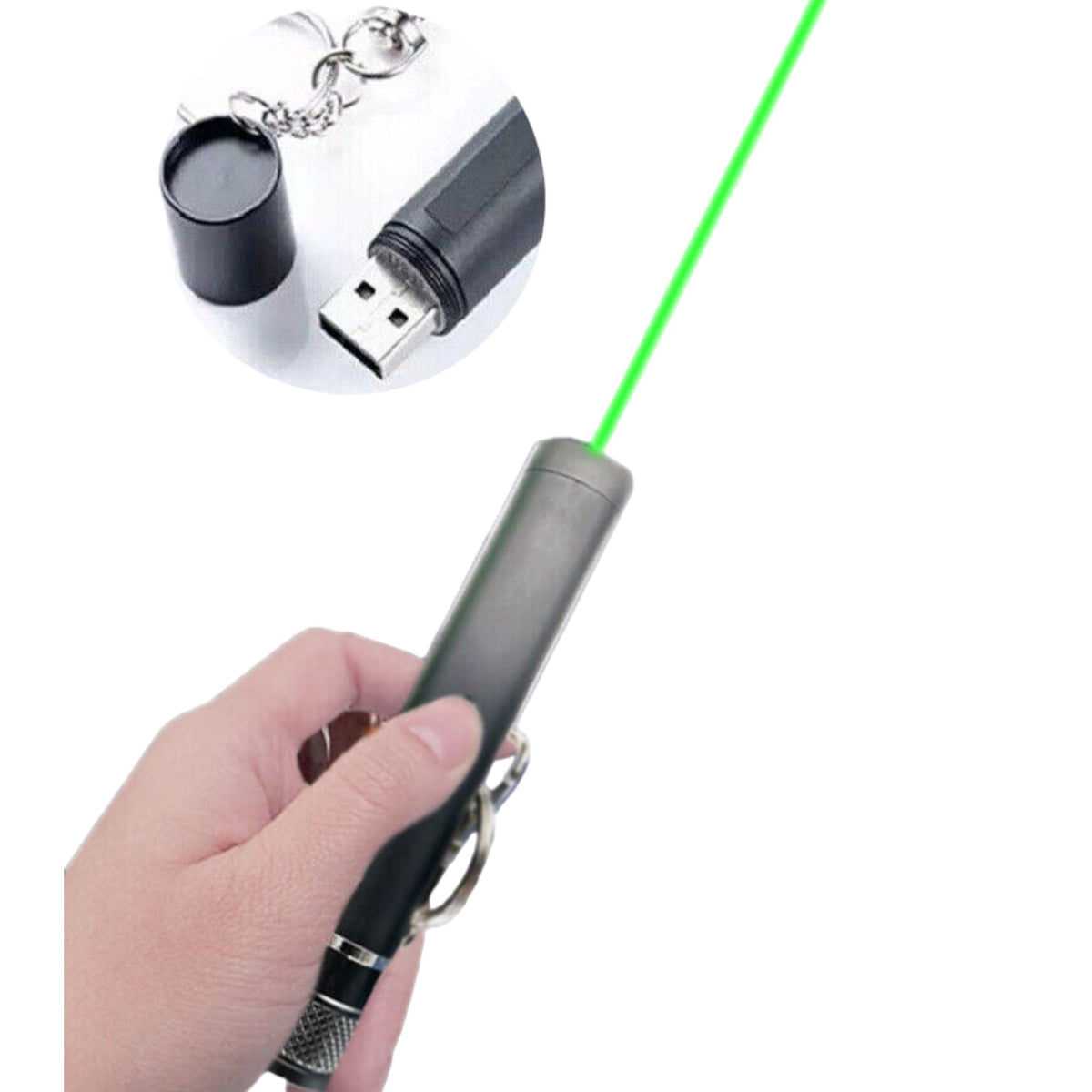 Puntero láser verde recargable por USB con proyección de figuras, DZ-713 - foto 2
