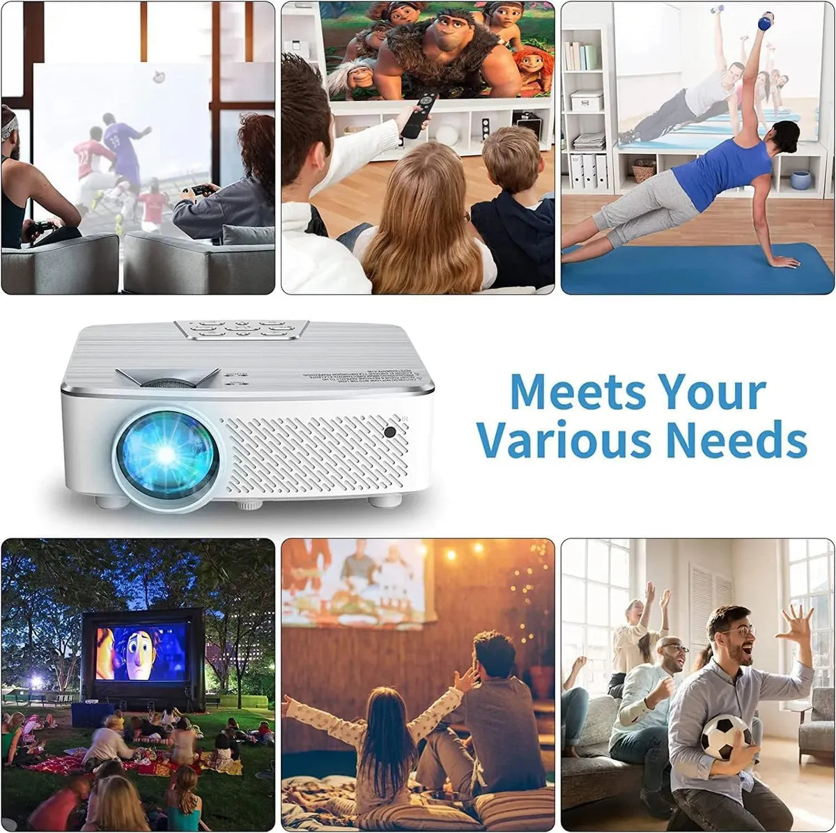 Proyector Portátil Mini Full HD 1080P Compatible 4K Bluetooth Cine en Casa HDMI USB