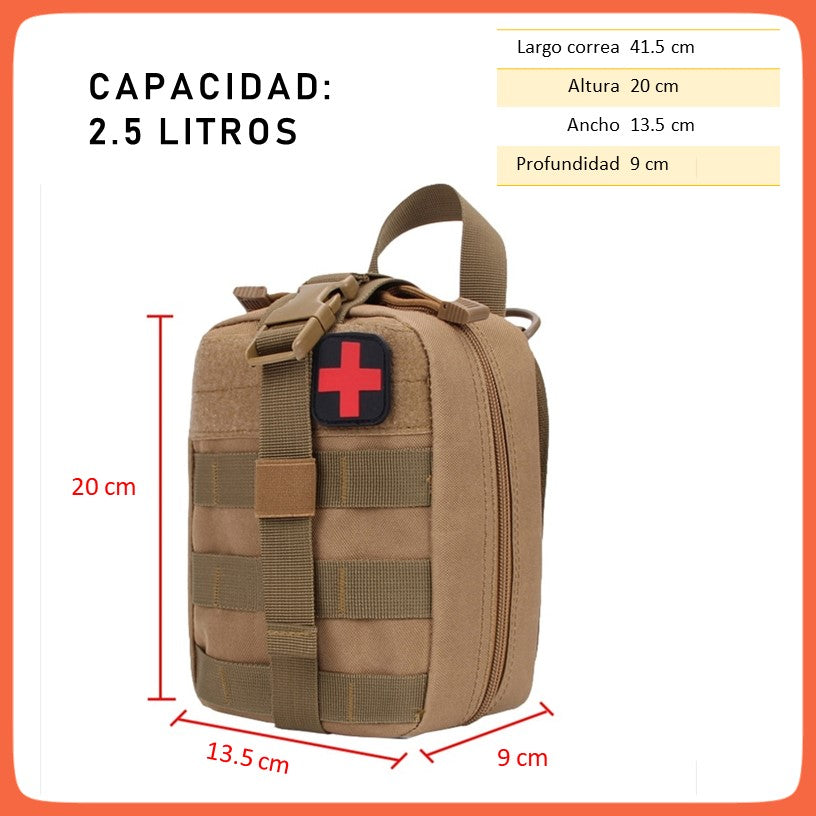 Mochila botiquín táctica de 2.5 litros con MOLLE y parche de cruz roja - foto 9
