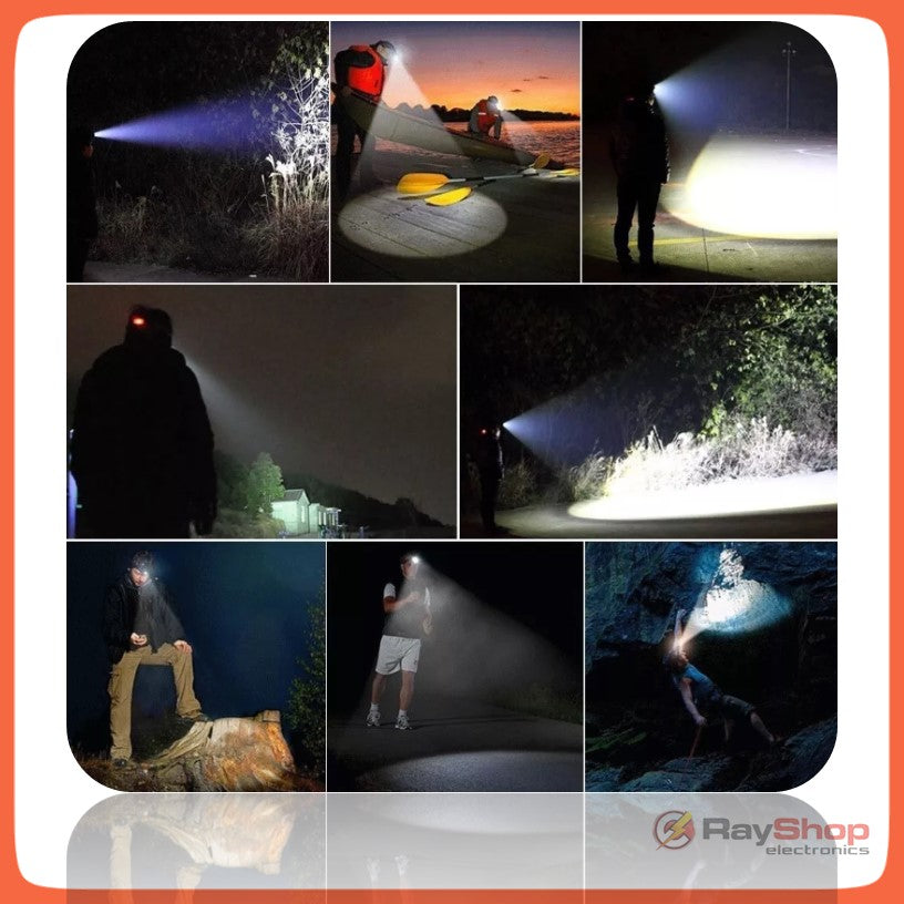 Lámpara frontal de 3 LED y 2500 lúmenes con sensor de mano y luz trasera (DT263) - foto 5