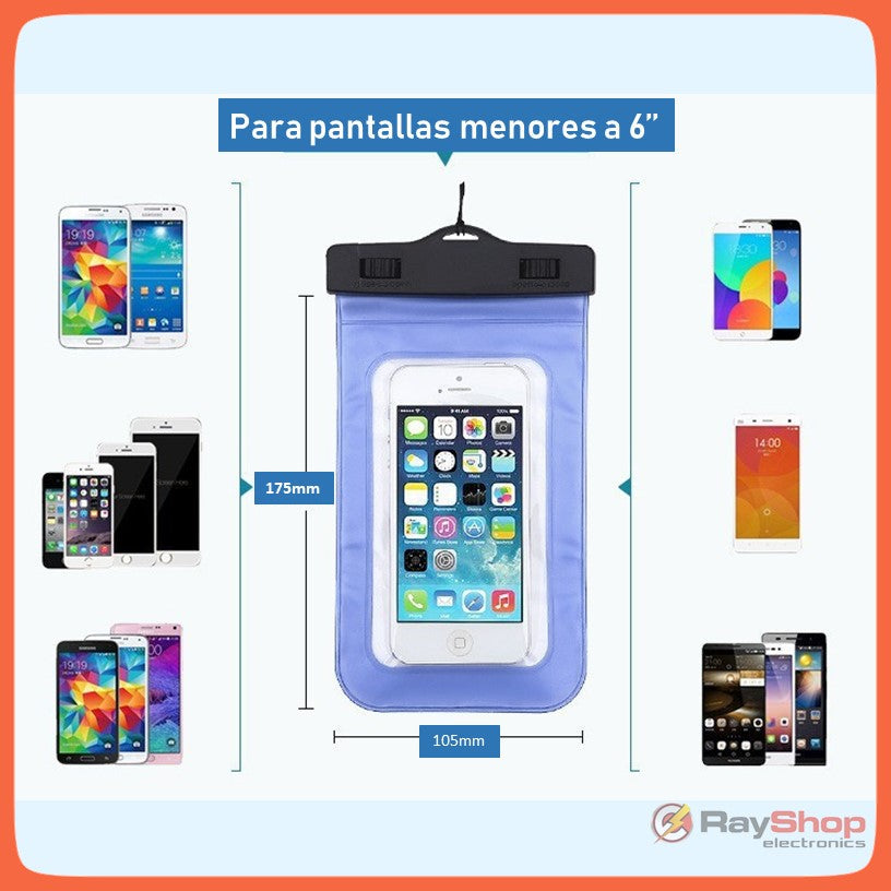Funda impermeable para celular con correa y ventana transparente - foto 7