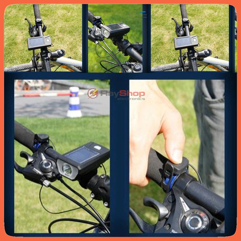 Luz solar para bici con claxon de 140 dB y 5 tonos (T316) - foto 7