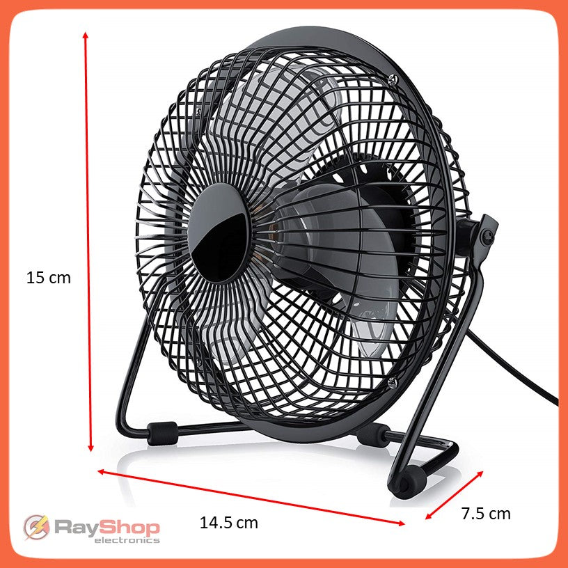 Mini ventilador USB de metal con base giratoria 360° - foto 7