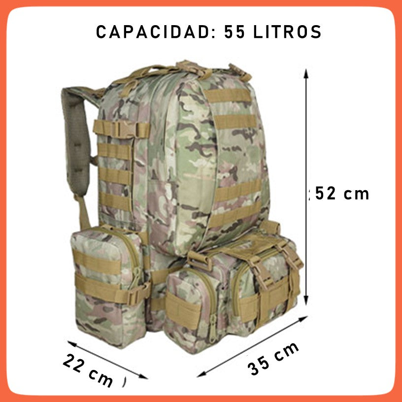 Mochila táctica de asalto de 55 litros con compartimento para laptop, SN850 - foto 6