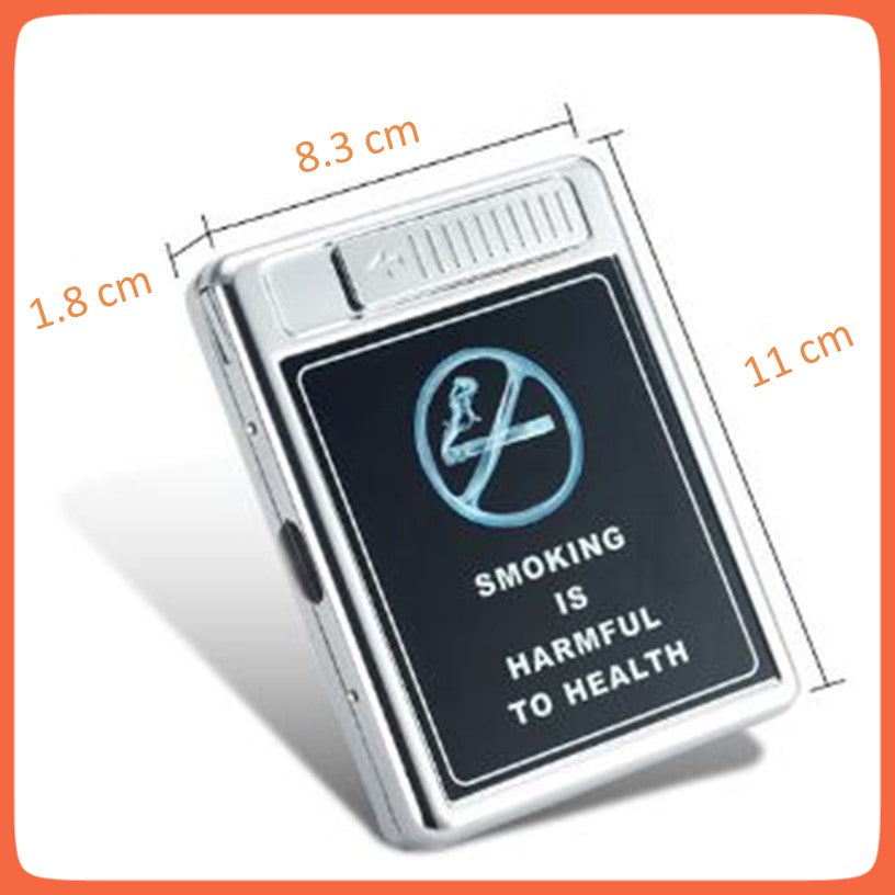 Cigarrera recargable con encendedor USB para 20 cigarros, varios diseños - foto 8