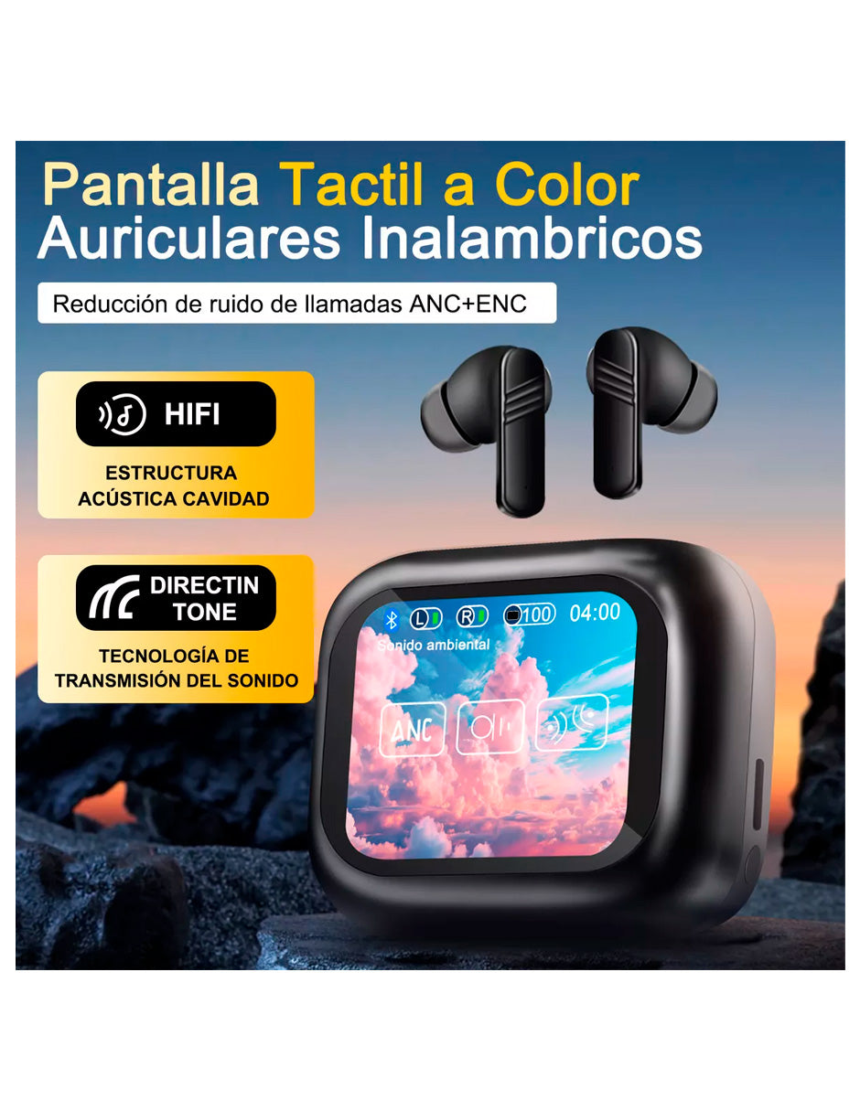 Auriculares Petukita Box E37 Inalámbricos con Pantalla Táctil Inteligente