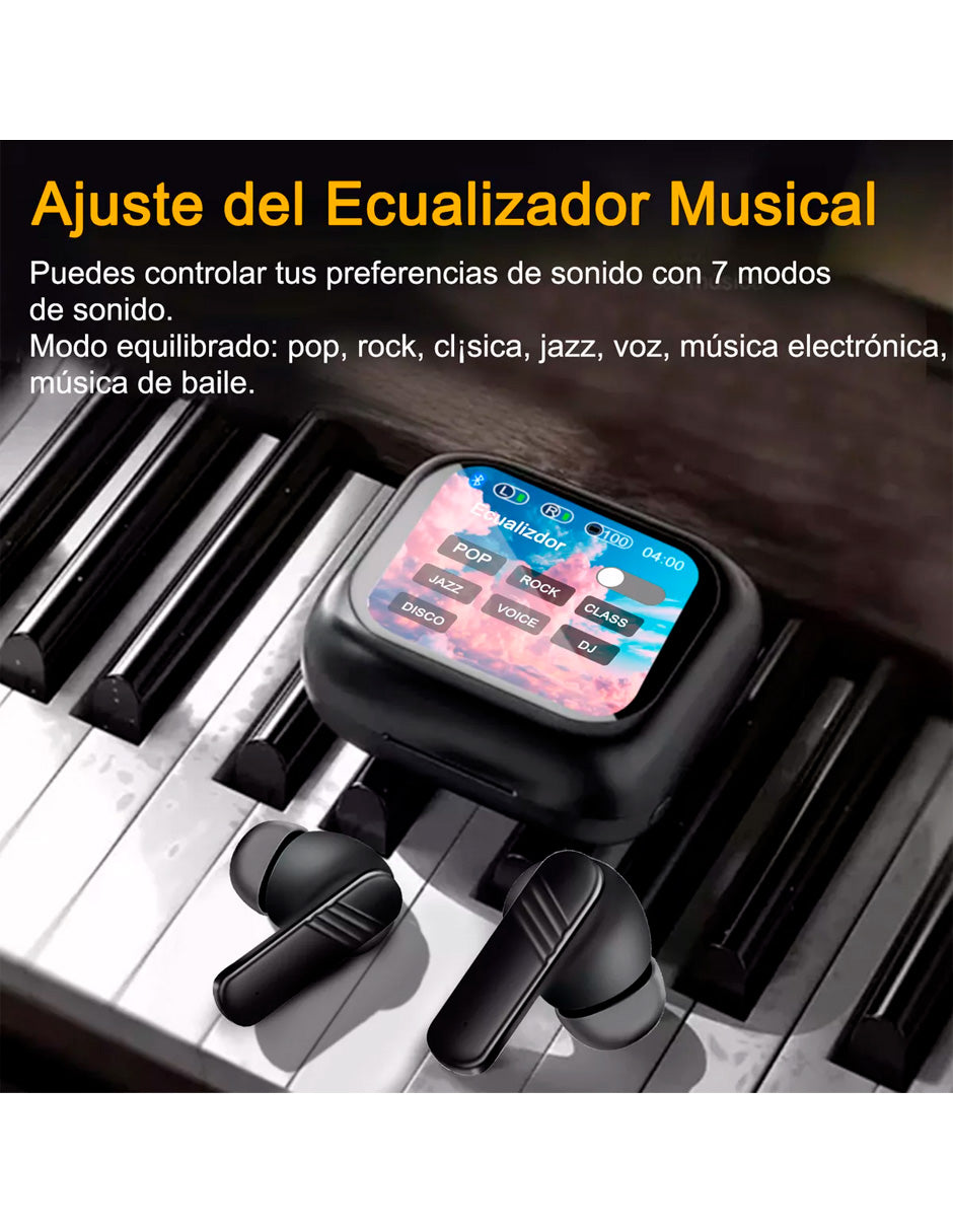 Auriculares Petukita Box E37 Inalámbricos con Pantalla Táctil Inteligente