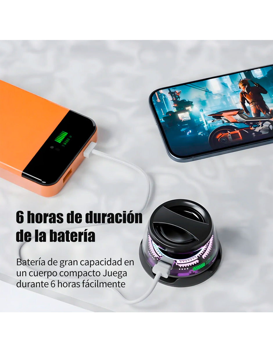 Altavoz Magnético Bluetooth 5.3 con Luz RGB Modelo G3 Estilo Futurista Morado