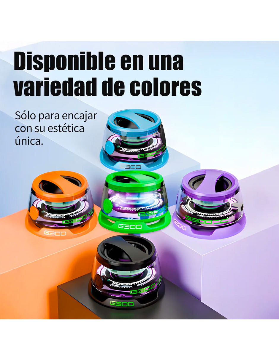 Altavoz Magnético Bluetooth 5.3 con Luz RGB Modelo G3 Estilo Futurista Morado