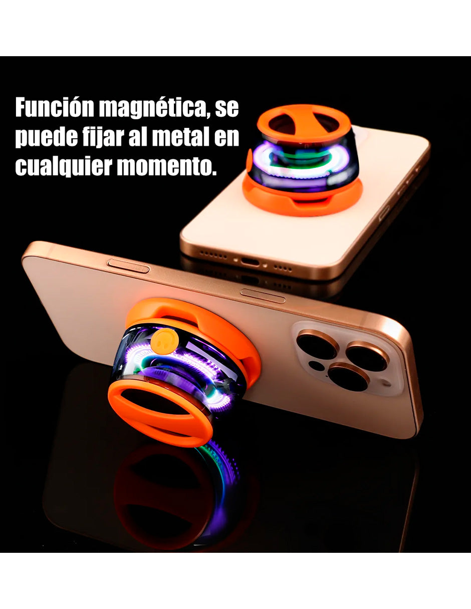 Altavoz Magnético Bluetooth 5.3 con Luz RGB Modelo G3 Estilo Futurista Naranja