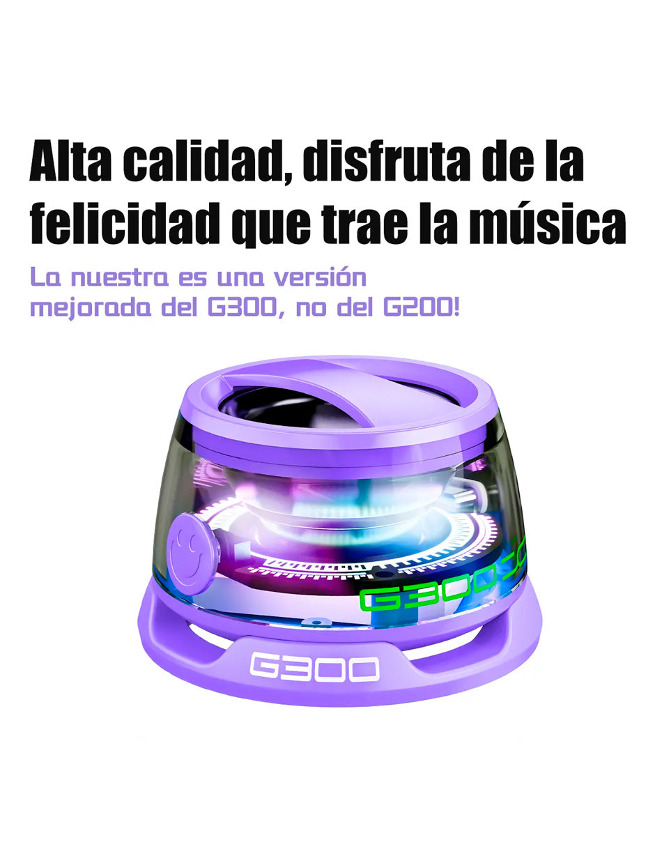 Altavoz Magnético Bluetooth 5.3 con Luz RGB Modelo G3 Estilo Futurista Morado