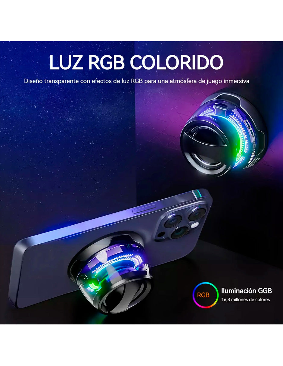 Altavoz Magnético Bluetooth 5.3 con Luz RGB Modelo G2 Estilo Futurista Negro