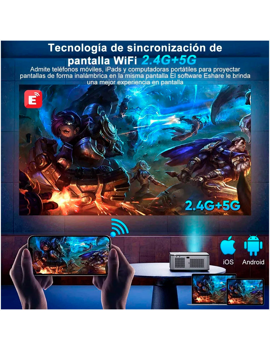 Proyector Petukita Box con Android Full Hd 1080p / Wifi Gris