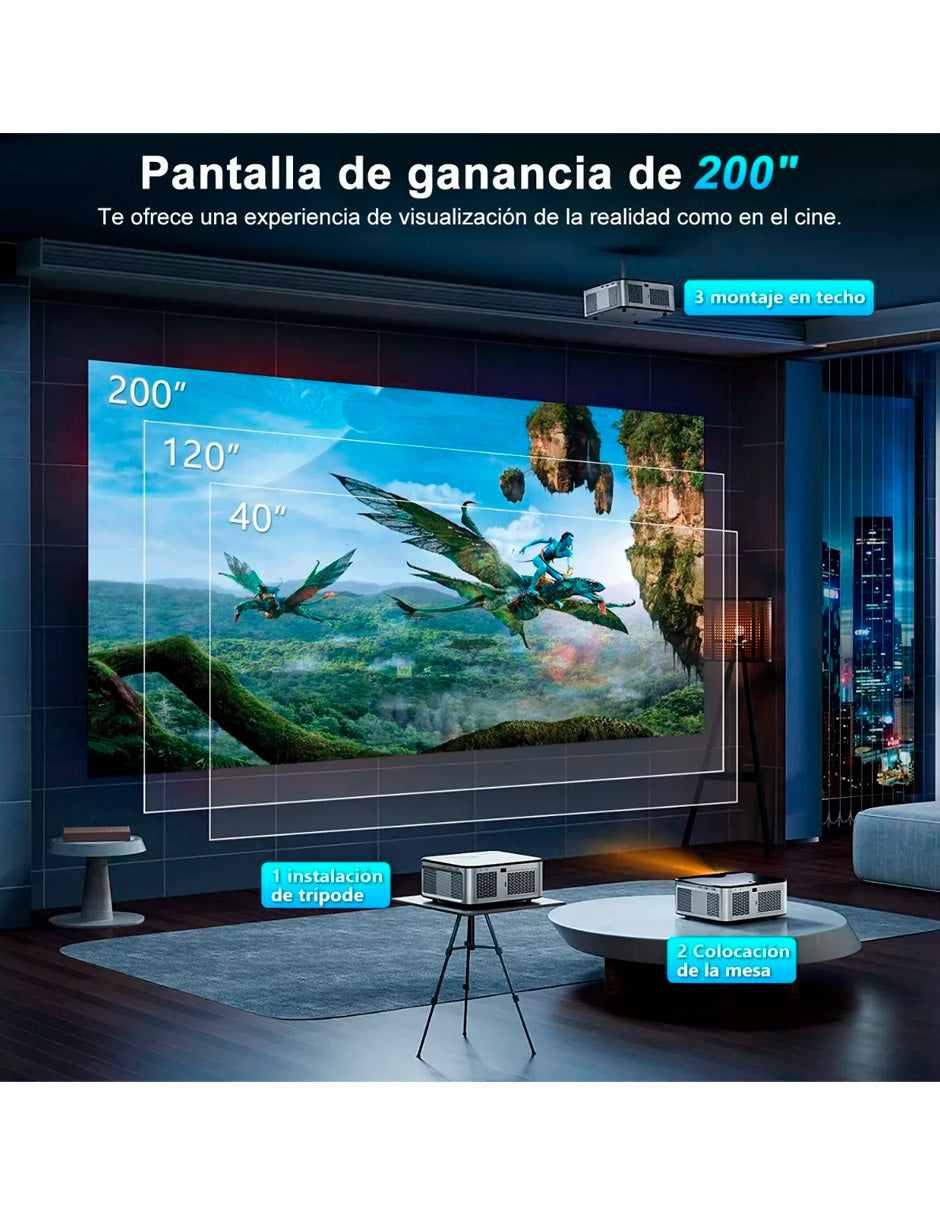 Proyector Petukita Box con Android Full Hd 1080p / Wifi Gris