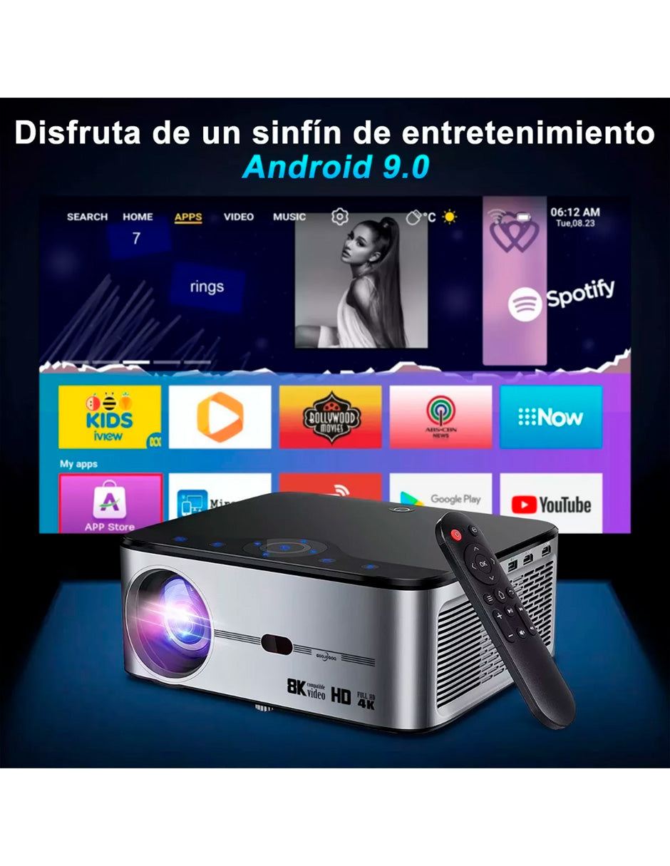 Proyector Petukita Box con Android Full Hd 1080p / Wifi Gris