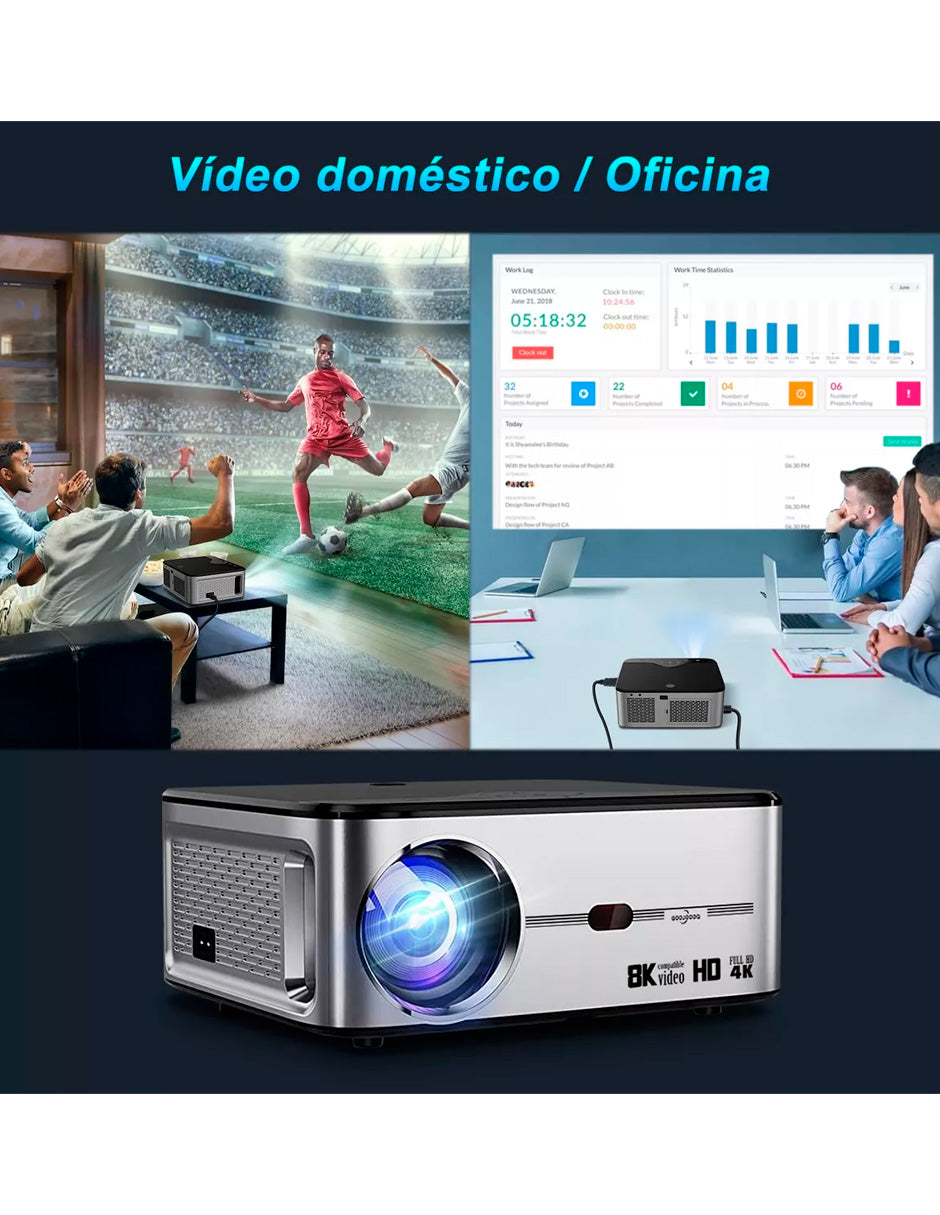 Proyector Petukita Box con Android Full Hd 1080p / Wifi Gris