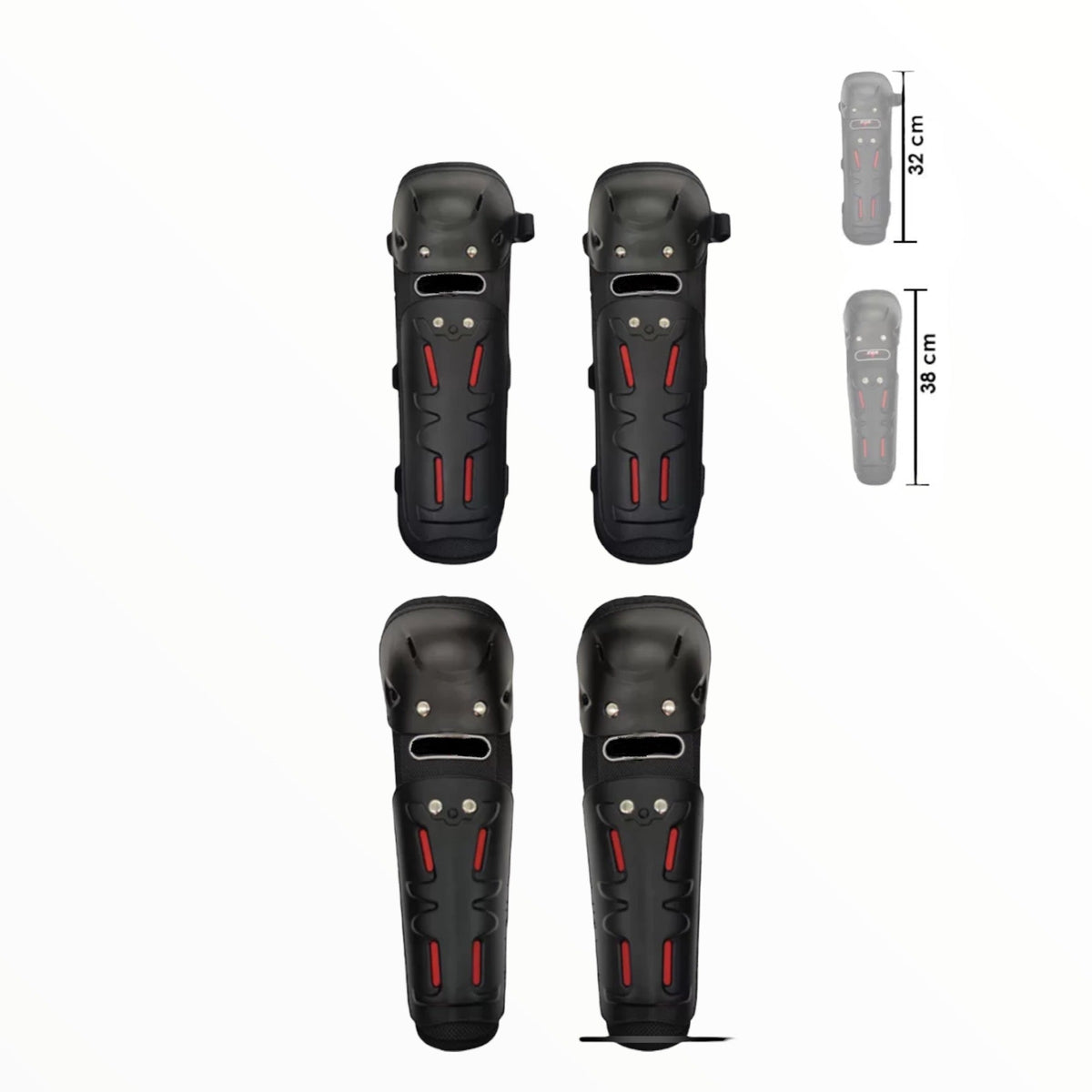 Set de 4 piezas: rodilleras y coderas para moto, motocross y ciclismo - foto 4