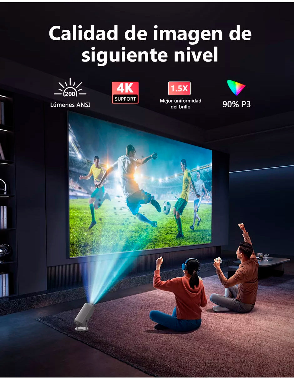 Proyector Cañon Petukita Box Hd con Android/Wifi Led Gris