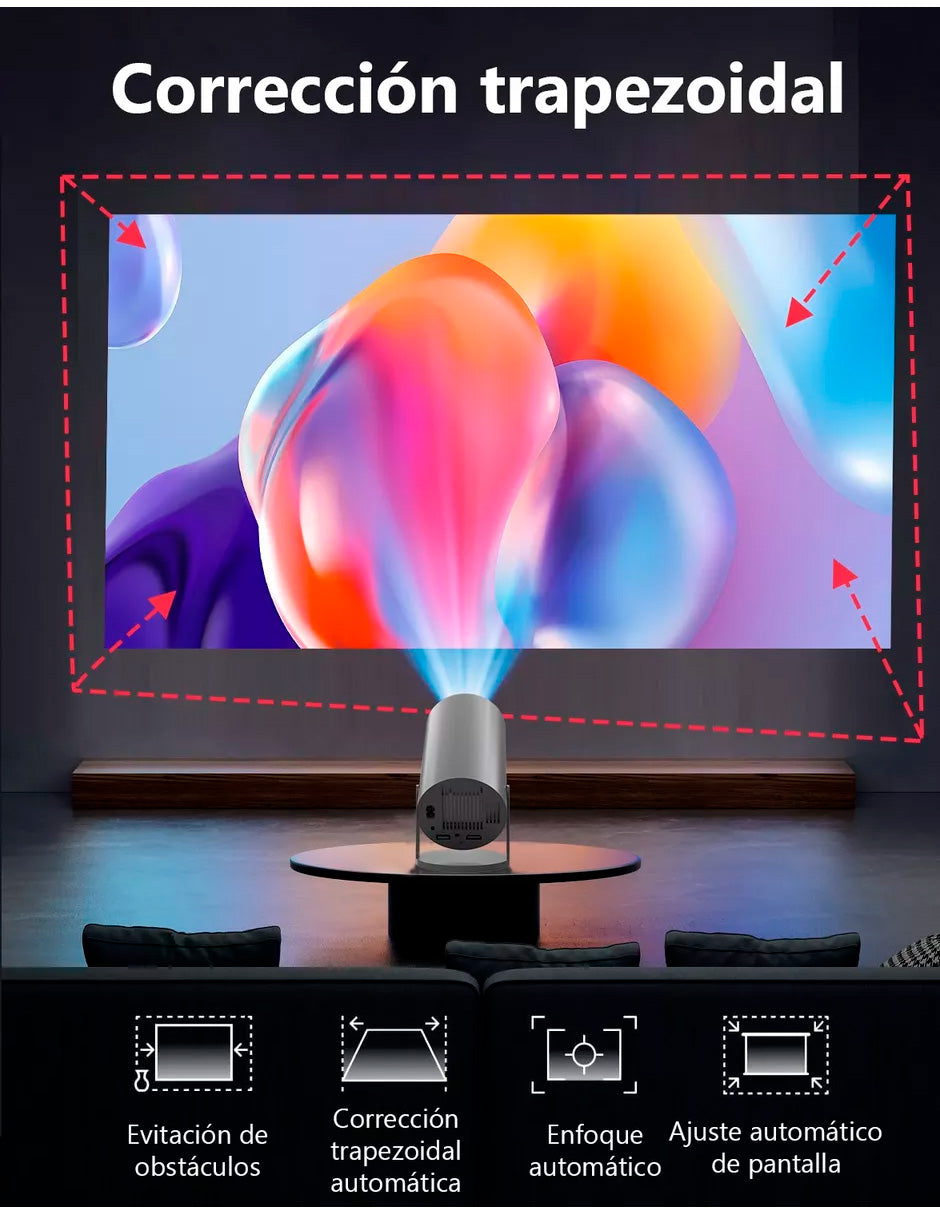 Proyector Cañon Petukita Box Hd con Android/Wifi Led Gris